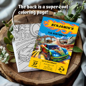 おもしろいカスタムレースカー誕生日招待状 招待状