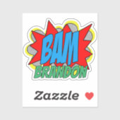 おもしろいカスタムヴィンテージ漫画ブックアーポップ・アートのトスタイルBAM! シール (シート)