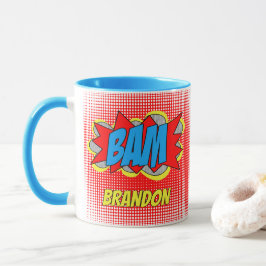 おもしろいカスタムヴィンテージ漫画ブックアーポップ・アートのトスタイルBAM! マグカップ