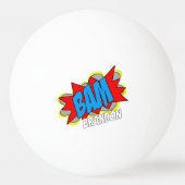 おもしろいカスタムヴィンテージ漫画ブックアーポップ・アートのトスタイルBAM 卓球ボール (正面)