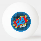 おもしろいカスタムヴィンテージ漫画ブックアーポップ・アートのトスタイルBAM 卓球ボール (正面)