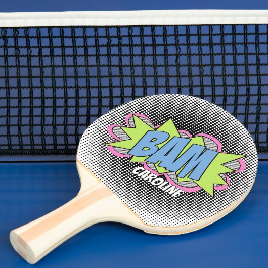 おもしろいカスタムヴィンテージ漫画ブックアーポップ・アートのトスタイルBAM 卓球ラケット (インサイチュ)