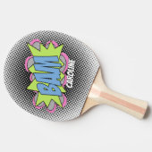 おもしろいカスタムヴィンテージ漫画ブックアーポップ・アートのトスタイルBAM 卓球ラケット (横)