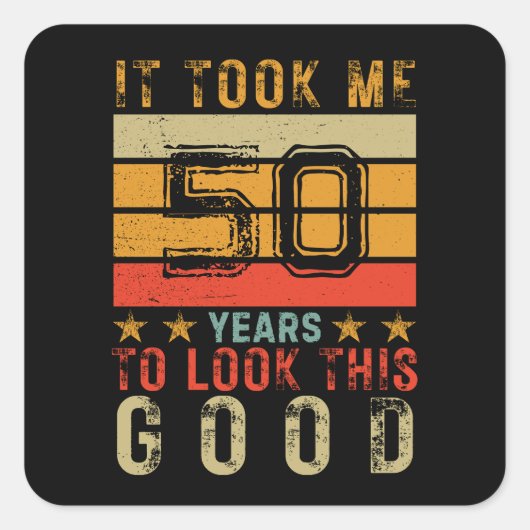 おもしろいカスタムヴィンテージ生誕日男性へ スクエアシール (正面)