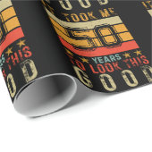 おもしろいカスタムヴィンテージ生誕日男性へ ラッピングペーパー (ロールコーナー)