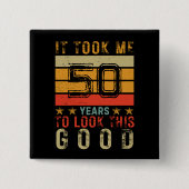 おもしろいカスタムヴィンテージ生誕日男性へ 缶バッジ (正面)