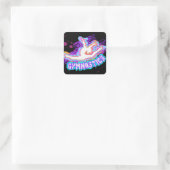 おもしろいカスタム体操パーソナライズされたシール スクエアシール (バッグ)