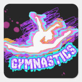 おもしろいカスタム体操パーソナライズされたシール スクエアシール (正面)
