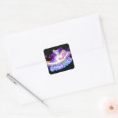 おもしろいカスタム体操パーソナライズされたシール スクエアシール (封筒)