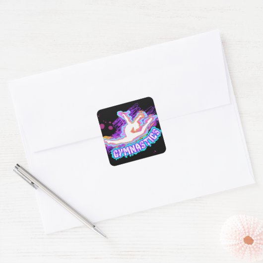 おもしろいカスタム体操パーソナライズされたシール スクエアシール (封筒)