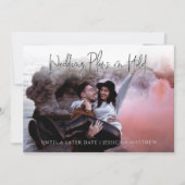 おもしろいカスタム写真の写結婚真延期 案内状 (正面)