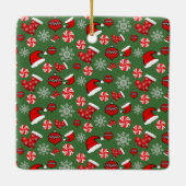 おもしろいカスタム写真メリークリスマス醜いセーター セラミックオーナメント (裏面)