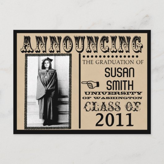 おもしろいカスタム卒業カード 案内ポストカード (正面)