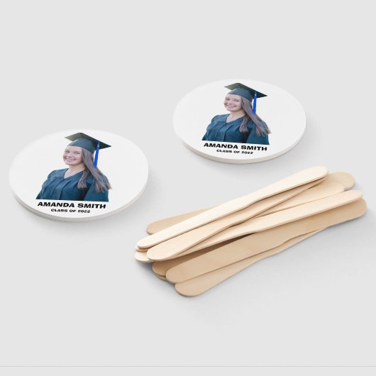 おもしろいカスタム卒業式ハンドヘルド顔写真 ハンドファン (組立なし)