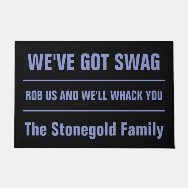 おもしろいカスタム文字マフィアスワッグの書式 ドアマット (正面)