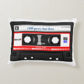 おもしろいカスタム文字レトロヴィンテージ音楽カセットテープ アクセントクッション (裏面)