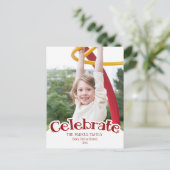 おもしろいカスタム文字写真テンプレート ポストカード (スタンド正面)