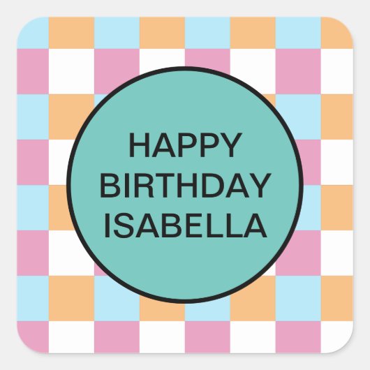 おもしろいカスタム文字 スクエアシール (正面)