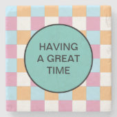 おもしろいカスタム文字 ストーンコースター (正面)