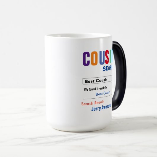 おもしろいカスタム最高のいとこ贈り物 モーフィングマグカップ (正面右)