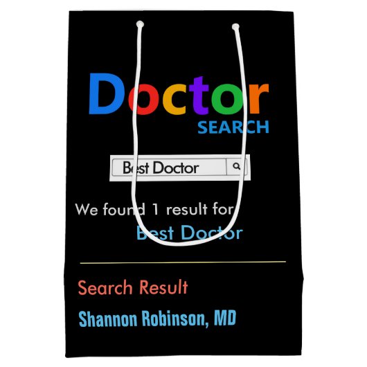 おもしろいカスタム最高の博士 ミディアムペーパーバッグ (裏面)