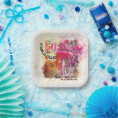 おもしろいカスタム熟成誕生日ヴィンテージガーリー自転車 ペーパープレート (パーティー)