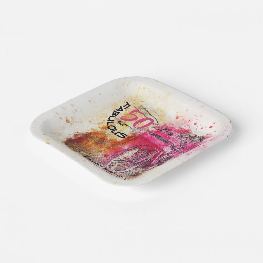 おもしろいカスタム熟成誕生日ヴィンテージガーリー自転車 ペーパープレート (傾斜あり)