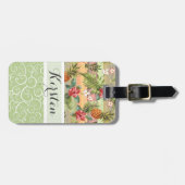 おもしろいカスタム熱帯性パイナップル果実花模様 ラゲッジタグ (正面横)