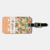 おもしろいカスタム熱帯性パイナップル果実花模様 ラゲッジタグ (正面横)