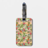 おもしろいカスタム熱帯性パイナップル果実花模様 ラゲッジタグ (裏面縦)