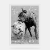 おもしろいカスタム犬の写真結婚歓迎 アクリルサイン (正面)