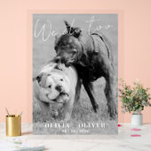 おもしろいカスタム犬の写真結婚歓迎 アクリルサイン (ウェディング)
