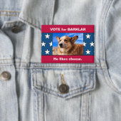 おもしろいカスタム犬の大統領選挙戦の写真 缶バッジ (インサイチュ)