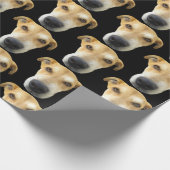 おもしろいカスタム犬フォトパターン誕生日 ラッピングペーパー (角)