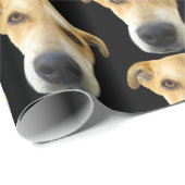 おもしろいカスタム犬フォトパターン誕生日 ラッピングペーパー (ロールコーナー)