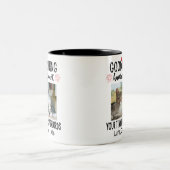 おもしろいカスタム猫好き2 Cat Photos Mug ツートーンマグカップ (中央)