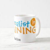 おもしろいカスタム職業名ブルーオレンジ コーヒーマグカップ (正面右)