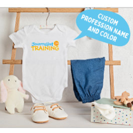 おもしろいカスタム職業名ブルーオレンジ ベビーボディスーツ