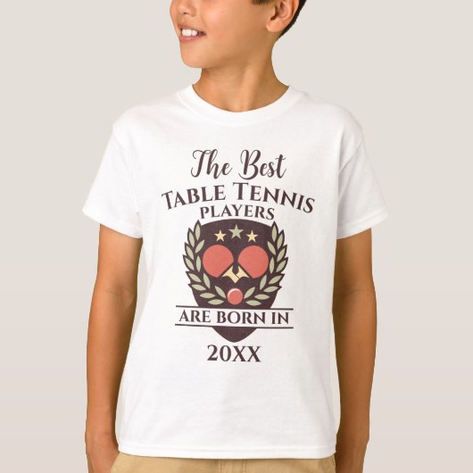 おもしろいカスタム誕生年誕生日名卓球 Tシャツ (正面)