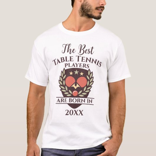 おもしろいカスタム誕生年誕生日名卓球 Tシャツ (正面)
