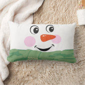 おもしろいカスタム雪だるまとグリーンスカーフ腰枕 ランバークッション (ブランケット)