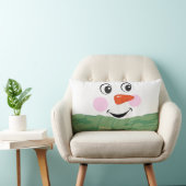 おもしろいカスタム雪だるまとグリーンスカーフ腰枕 ランバークッション (椅子)