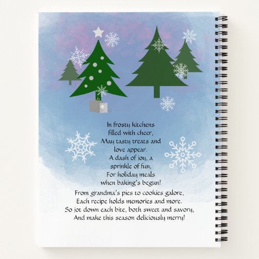 おもしろいカスタム雪だるまモダンクリスマスファミリーレシピ ノートブック (裏面)