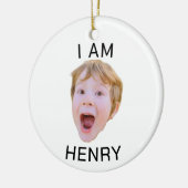 おもしろいカスタム顔オーナメント誕生日パーティマッチング セラミックオーナメント (左)