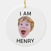 おもしろいカスタム顔オーナメント誕生日パーティマッチング セラミックオーナメント (裏面)