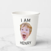 おもしろいカスタム顔カップバースデーパーティーのマッチング 紙コップ (裏面)