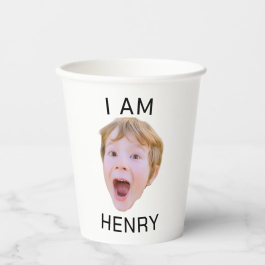 おもしろいカスタム顔カップバースデーパーティーのマッチング 紙コップ (正面)