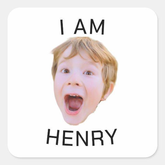 おもしろいカスタム顔ステッカー誕生日パーティマッチング スクエアシール (正面)