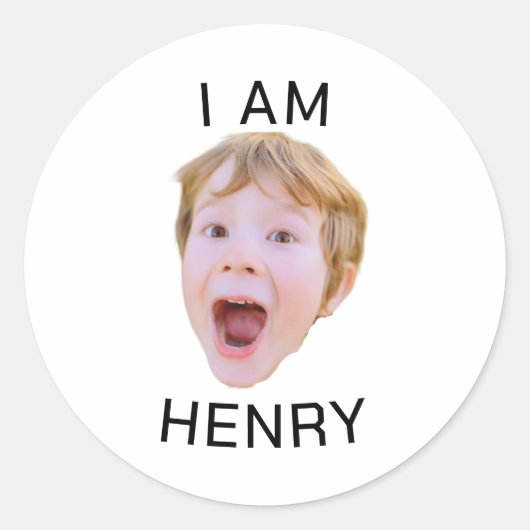 おもしろいカスタム顔ステッカー誕生日パーティマッチング ラウンドシール (正面)