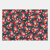 おもしろいカスタム顔フォトサンタクロース ラッピングペーパーシート (正面3)